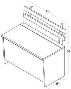 Banco/Caixa de Lenha com Baú CL 001 100% MDF - Branco