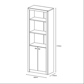 Armário Estante Alto para Escritório Home Office ME4110 MDP Amendoa G69 - Gran Belo