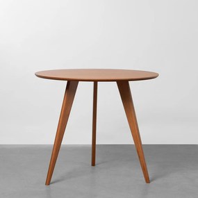 Mesa de Jantar Square Laminada Tripé Redonda - Natural - 88cm
