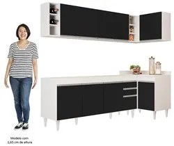 Armário de Cozinha Modulado de Canto Esquerdo 5 Peças CP52 Balcão sem