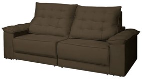 Sofá Retrátil e Reclinável Living Maittê 2,50m Veludo Marrom