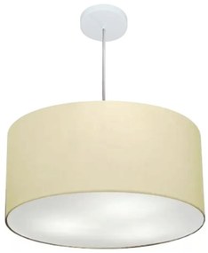 Lustre Pendente Cilíndrico Md-4245 Cúpula em Tecido 50x30cm Algodão Crú - Bivolt