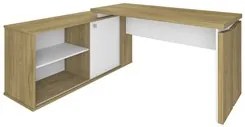 Conjunto Escritório Home Office 4 Peças Sharp A06 Olmo/Branco - Mpozen