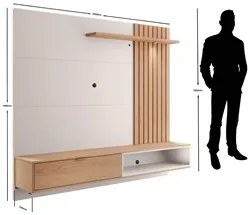 Painel Bancada Suspensa para TV até 65 Pol. Ripado 180cm Tocantins Off