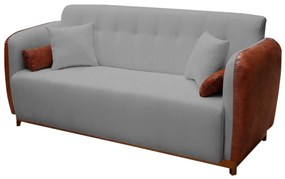 Sofá 3 Lugares Liverpool 1,90 m Compose Corino Ocre/Cinza Grafite - Decorar Estofados