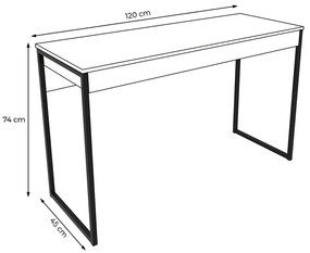 Mesa para Escritório Home Office ME4160 MDP Amendoa/Preto G69 - Gran Belo