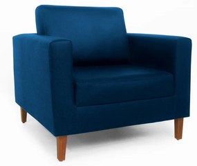 Conjunto Namoradeira + 2 Poltrona Gabriela Suede Azul Marinho