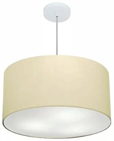 Lustre Pendente Cilíndrico Md-4080 Cúpula em Tecido 60x30cm Algodão Crú - Bivolt