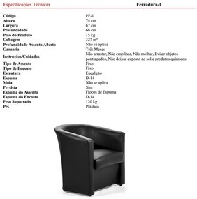 KIT 2 Poltronas Cadeira Ferradura Salão Beleza Espera Preto