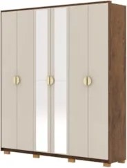 Guarda Roupa Casal 203cm Com Espelho Noronha Imbuia/Fendi - Vila Rica