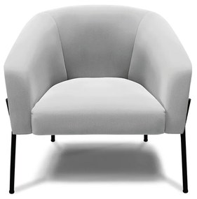 Poltrona Decorativa Pé de Ferro Preto Kit 2 Stella Suede D03 - D'Rossi - Cinza