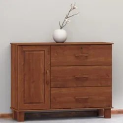 Cômoda Para Quarto 118cm 1 Porta 3 Gavetas Renzo Imbuia F07 - Mpozenat