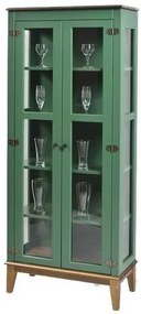 Cristaleira Bia Verde 2 Portas Base Amendoa 180cm - 58754 Sun House