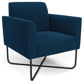 Poltrona Sala Base X Industrial Preto Marisa Bouclê - Azul