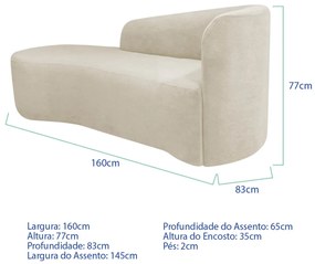 Kit Sofá Curvo França 160cm L.E e Poltrona Luiza Max Conforto, Elegância e Design Moderno Bouclé