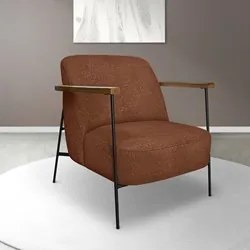 Poltrona para Sala Pés Metálicos Ellen S06 Boucle Terracota - Mpozenat