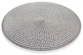 Jogo Americano Redondo de Plástico Cinza 38 cm - D'Rossi