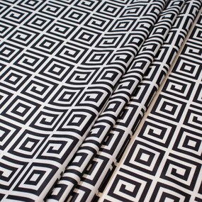 Tecido Suede Estampado Geometrico Preto E Branco D64 01 Metro - DRossi