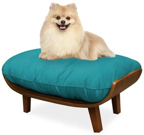 Cama Pet Costela para Cães e Gatos Almofadada Suede Azul Tiffany