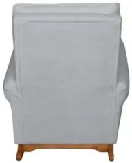 Poltrona Amamentação Base Madeira Balanço Maju Bouclê Cinza F03 - Mpoz