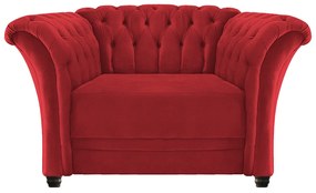 Poltrona Decorativa Chesterfield Sofia Suede Vermelho - ADJ Decor
