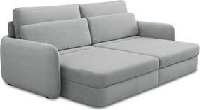 Sofá Cama Sala de Estar Bipartido Elétrico 274cm Retrátil Caixa Zero Torrion Veludo Bege G93 - Gran Belo