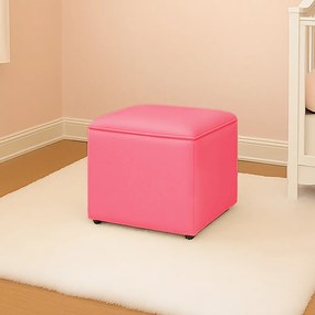 Puff Decorativo Quadrado para Sala Lígia Sintético E03 - D'Rossi - Pink