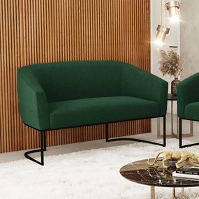 Sofá 2 Lugares Namoradeira Industrial Preto Stella Bouclê D03 - D'Rossi - Verde