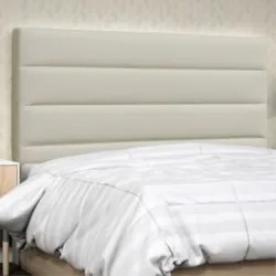 Cabeceira Solteiro 90cm Greta Sintético Bege Z51 - Mpozenato