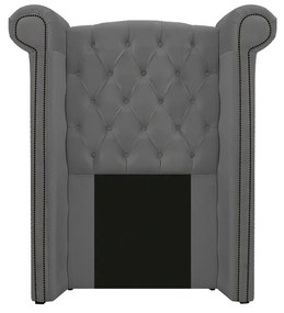 Kit Cabeceira e Calçadeira Veneza 100 cm Solteiro Linho Chumbo - ADJ Decor