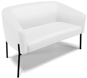 Namoradeira e 2 Poltronas Pé de Ferro Preto Stella Sintético D03 - D'Rossi - Branco