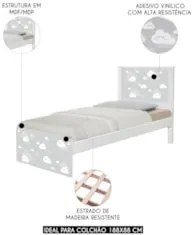 Cama Solteiro Infantil Para Colchão 188x88cm Nuvens K06 - Mpozenato