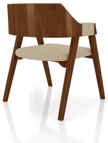 Cadeira Sala de Jantar e Jogos Carteados Poker Linho OffWhite/Imbuia G42 - Gran Belo 