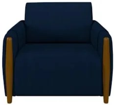 Poltrona Decorativa para Sala de Estar 98cm Amaranto Z32 Veludo Azul M