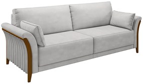 Sofá Decorativo 3 Lugares 222cm Market Veludo Cinza G45 - Gran Belo
