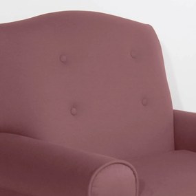 Poltrona da Vovó Lucy Decorativa Luxo Suede Rosê