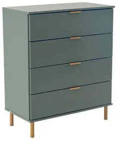 Cômoda 4 Gavetas Verde Oliva em MDF 80x40x96 cm Ditália