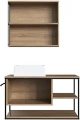 Gabinete Banheiro Yuri Com Cuba e Espelheira Click Mel Z54  - Mpozenat