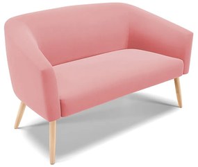 Sofá Namoradeira e Poltrona Pé Palito Natural Stella Suede D03 - D'Rossi - Rose