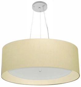 Lustre Pendente Cilíndrico Md-4142 Cúpula em Tecido 80x30cm Algodão Crú - Bivolt