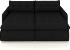 Sofá Retrátil 2 Lugares Para Sala 184cm Elios Couro Preto Z55 - Mpozen