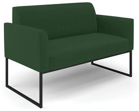 Sofá Namoradeira com 2 Poltronas Base Industrial Preto Marisa Veludo D03 - D'Rossi - Verde