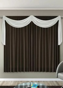 Cortina Malha com Bandô Marrom 300x230 cm