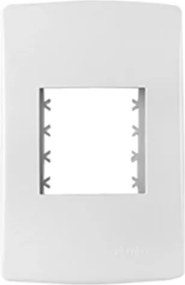 Placa 4X2 Com Suporte 2 Modulos Branco Siena