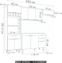Armário de Cozinha CP04 Para Pia 120cm Pérola Z34 Branco    - Mpozenat