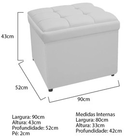 Calçadeira Copenhague 90 cm Solteiro Suede Branco - ADJ Decor