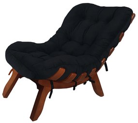 Poltrona Decorativa Costela Veludo Preto