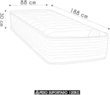 Colchão Solteiro One Face Revolution Tecnopedic 88x188x30cm - Castor