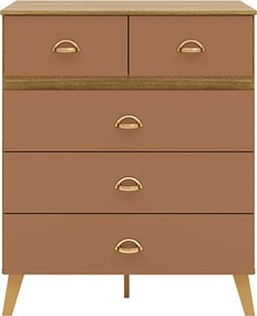 Cômoda Quarto 91cm com 5 Gavetas Isadora Nature/Camarim V01 - D'Rossi