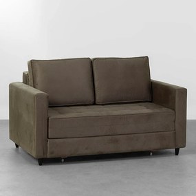 Sofá-Cama Mira Casal Suede Cinza Konkret - 1,50m